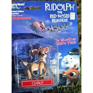 2001 Rudolph The Red Nosed Reineer Clarice Limited Edition Key Chain Figure NIB